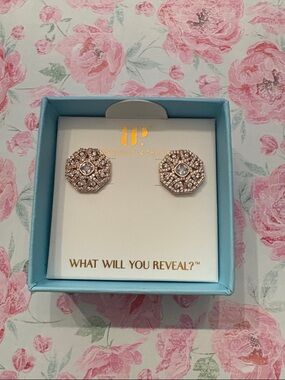 March Rose Gold Aquamarine Cubic Zirconia Stud Earrings - Bomb Party - For Keeps